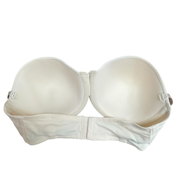 Maidenform Bra: One Fabulous Fit Strapless Bra 7955, Clear straps, Cream, 36D - Picture 4 of 7